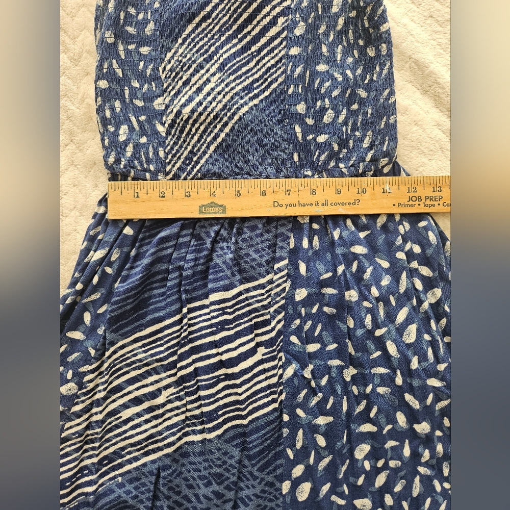 Navy Patterned Midi Dress - Picture 8 of 10